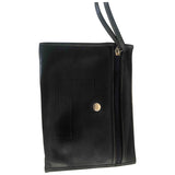 Lancel blue leather clutch bag