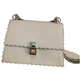 Fendi kan i white leather handbag
