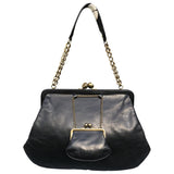 Chanel black leather handbag