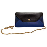 Maje blue leather clutch bag