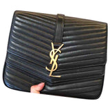 Saint Laurent sulpice black leather handbag