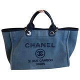 Chanel deauville blue cloth handbag