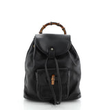 Gucci bamboo black leather backpacks