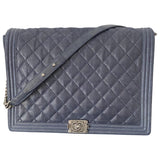 Chanel boy blue leather handbag