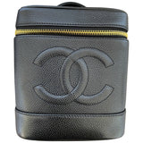 Chanel vanity black leather handbag