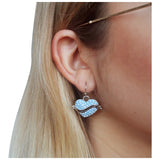 Guess turquoise steel earrings