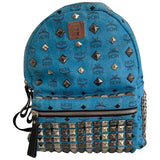 Mcm stark blue leather backpacks