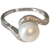 Non Signé / Unsigned nacre white pearl rings