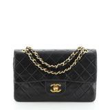 Chanel timeless/classique black leather handbag
