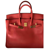 Hermès birkin 25 red leather handbag