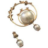Dior tribal gold metal earrings