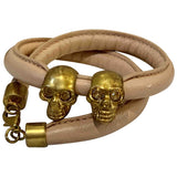 Alexander Mcqueen beige leather bracelets