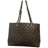 Chanel grand shopping grey leather handbag
