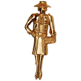 Chanel chanel gold metal pins & brooches