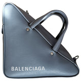 Balenciaga triangle grey leather handbag