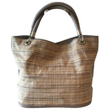 Lancel french flair beige wicker handbag