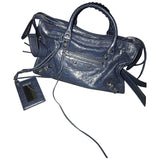 Balenciaga city blue leather handbag