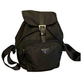Prada black cloth backpacks