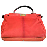 Fendi peekaboo orange leather handbag