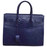 Saint Laurent sac de jour blue leather handbag