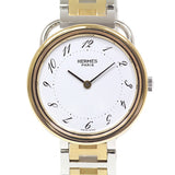Hermès arceau white gold plated watch