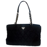 Prada tessuto city black synthetic handbag