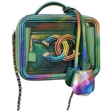 Chanel vanity multicolour patent leather handbag