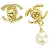 Chanel chanel gold metal earrings
