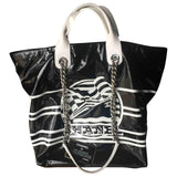 Chanel black patent leather handbag