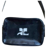 Courrèges black patent leather handbag