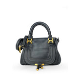 Chloé marcie black leather handbag