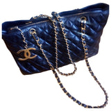 Chanel grand shopping black leather handbag