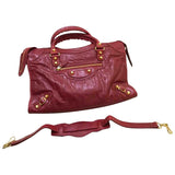 Balenciaga city red leather handbag