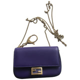 Fendi baguette purple leather handbag