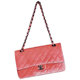 Chanel timeless/classique pink velvet handbag