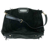 Maje sac m black suede handbag