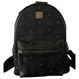 Mcm stark black leather backpacks