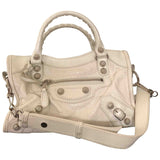 Balenciaga city white leather handbag