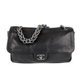 Chanel timeless/classique black leather handbag