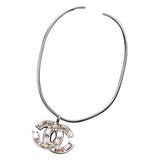 Chanel cc silver metal necklaces