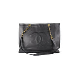 Chanel black leather handbag