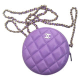Chanel purple leather handbag