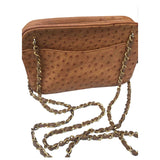Chanel camel ostrich handbag