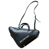 Balenciaga triangle black leather handbag