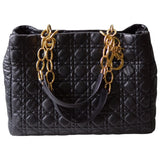 Dior dior soft shopping black leather handbag
