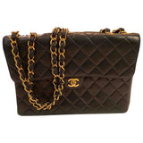 Chanel timeless/classique blue leather handbag