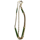 Dior gold metal long necklaces