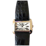 Cartier divan black steel watch