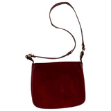 Cartier burgundy suede handbag