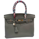 Hermès birkin 30 grey leather handbag
